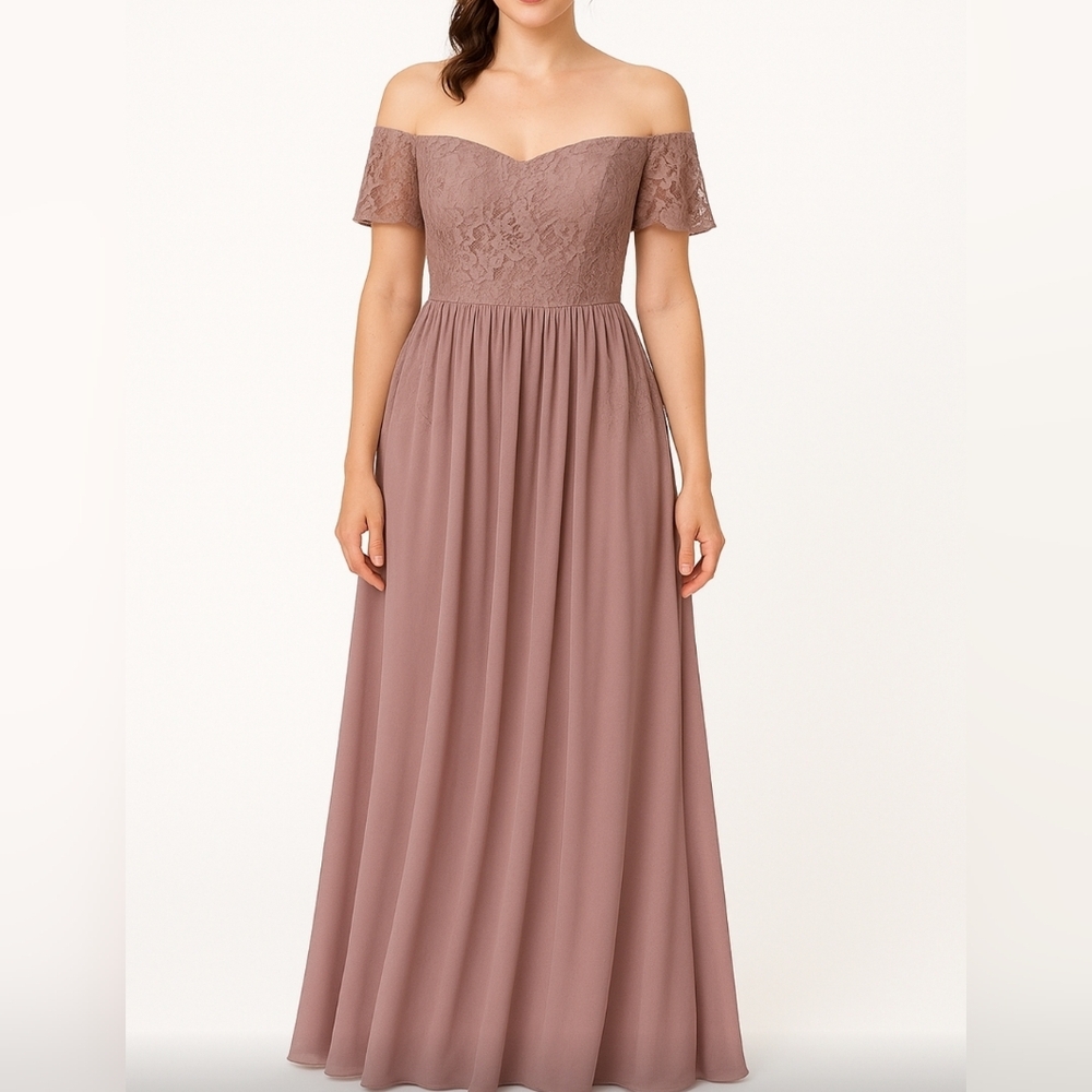 JJS House A-Line Off Shoulder Floor Length Size 12